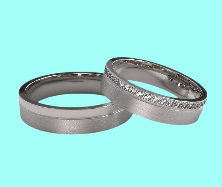 Verighete din aur alb de 14k CRS 033