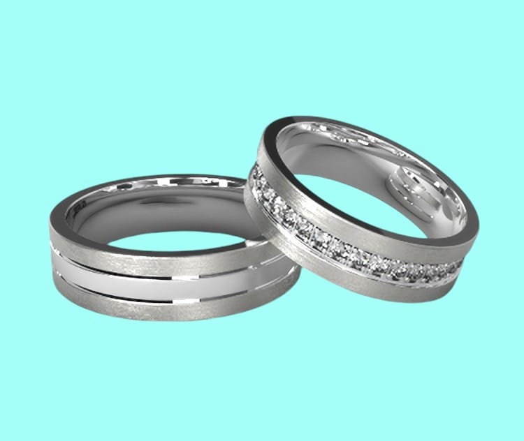 Verighete din aur alb de 14k CRS 118a