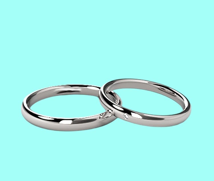 Verighete din aur alb de 14k CRS 132v